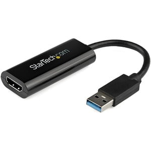 StarTech.com USB 3.0 to HDMI Adapter, 1080p Slim USB to HDMI Display Adapter Converter for Monitor, External Graphics Card, Windows Only - 1 Pack - 1 x 9-pin Type A USB 3.0 USB Male - 1 x 19-pin HDMI Digital Audio/Video Female - 1920 x 1200 Supported - Bl IM2560947
