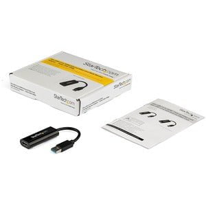 StarTech.com USB 3.0 to HDMI Adapter, 1080p Slim USB to HDMI Display Adapter Converter for Monitor, External Graphics Card, Windows Only - 1 Pack - 1 x 9-pin Type A USB 3.0 USB Male - 1 x 19-pin HDMI Digital Audio/Video Female - 1920 x 1200 Supported - Bl IM2560947