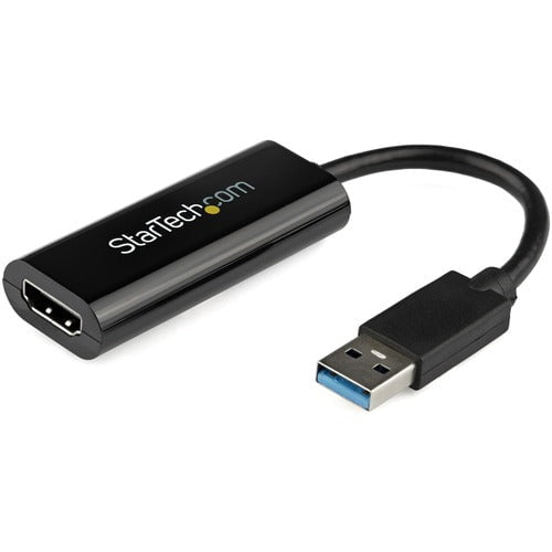 StarTech.com USB 3.0 to HDMI Adapter, 1080p Slim USB to HDMI Display Adapter Converter for Monitor, External Graphics Card, Windows Only - 1 Pack - 1 x 9-pin Type A USB 3.0 USB Male - 1 x 19-pin HDMI Digital Audio/Video Female - 1920 x 1200 Supported - Bl IM2560947