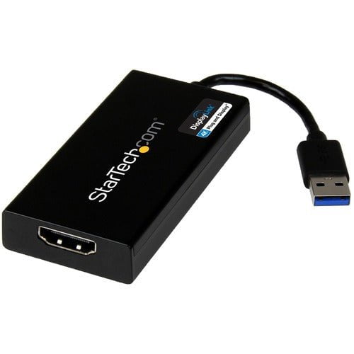 StarTech.com USB 3.0 to HDMI Adapter, 4K 30Hz, DisplayLink Certified, USB Type-A to HDMI Display Adapter Converter, External Graphics Card - 1 Pack - USB 3.0 - 1 x HDMI, HDMI - Black - TAA Compliant IM2784142