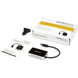 StarTech.com USB 3.0 to HDMI External Video Card Multi Monitor Adapter with 1-Port USB Hub â€" 1920x1200 / 1080p - 1 Pack - 1 x 9-pin Type A USB 3.0 USB Male - 1 x 19-pin HDMI Digital Audio/Video Female, 1 x 9-pin Type A USB 3.0 USB Female - 1920 x 1200 S IM2410880