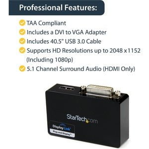 StarTech.com USB 3.0 to HDMIÂ® and DVI Dual Monitor External Video Car ...