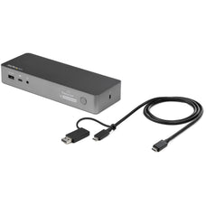 Startech.com USB-A & USB-C Hybrid Dock Dual 4K 60hz HDMI, DisplayPort 60W Power Delivery DDDK30C2DPPD