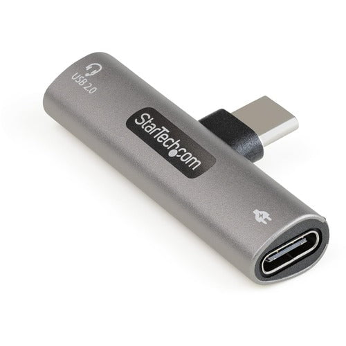 StarTech.com USB C Audio & Charge Adapter, USB-C Audio Adapter, USB C Audio Headset Port and USB Type-C PD Charger, For USB-C Phone/Tablet - 1 x 24-pin USB Type C USB 2.0 Powered USB Male - 1 x 24-pin USB Type C USB 2.0 Powered USB Female, 1 x 24-pin Type IM5275978