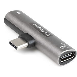 StarTech.com USB C Audio & Charge Adapter, USB-C Audio Adapter, USB C Audio Headset Port and USB Type-C PD Charger, For USB-C Phone/Tablet - 1 x 24-pin USB Type C USB 2.0 Powered USB Male - 1 x 24-pin USB Type C USB 2.0 Powered USB Female, 1 x 24-pin Type IM5275978