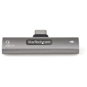 StarTech.com USB C Audio & Charge Adapter, USB-C Audio Adapter, USB C Audio Headset Port and USB Type-C PD Charger, For USB-C Phone/Tablet - 1 x 24-pin USB Type C USB 2.0 Powered USB Male - 1 x 24-pin USB Type C USB 2.0 Powered USB Female, 1 x 24-pin Type IM5275978