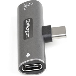 StarTech.com USB C Audio & Charge Adapter, USB-C Audio Adapter, USB C Audio Headset Port and USB Type-C PD Charger, For USB-C Phone/Tablet - 1 x 24-pin USB Type C USB 2.0 Powered USB Male - 1 x 24-pin USB Type C USB 2.0 Powered USB Female, 1 x 24-pin Type IM5275978