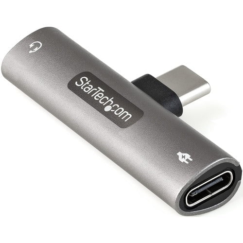 StarTech.com USB C Audio & Charge Adapter, USB-C Audio Adapter with 3.5mm Headset Jack and USB Type-C PD Charging, For USB-C Phone/Tablet - 1 x 24-pin USB Type C Powered USB Male - 1 x 24-pin USB Type C Powered USB Female, 1 x Mini-phone Audio Female - Si IM5231873