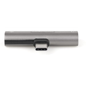 StarTech.com USB C Audio & Charge Adapter, USB-C Audio Adapter with 3.5mm Headset Jack and USB Type-C PD Charging, For USB-C Phone/Tablet - 1 x 24-pin USB Type C Powered USB Male - 1 x 24-pin USB Type C Powered USB Female, 1 x Mini-phone Audio Female - Si IM5231873