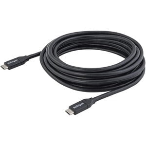 StarTech.com USB-C Cable - 4 m USB-C Data Transfer Cable for MacBook, Wall Charger, Power Bank - First End: 1 x 24-pin USB 2.0 Type C - Male - Second End: 1 x 24-pin USB 2.0 Type C - Male - 480 Mbit/s - Shielding - Nickel Plated Connector - 24/26 AWG - Bl IM3618873