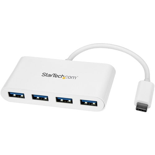StarTech.com USB-C Hub - 4-Port USB 3.0 - USB-C to 4x USB-A - Bus Powered - White - USB Type C - External - 4 USB Port(s) - 4 USB 3.0 Port(s) - Linux, Mac, PC IM3612496