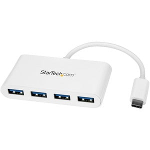 StarTech.com USB-C Hub - 4-Port USB 3.0 - USB-C to 4x USB-A - Bus Powered - White - USB Type C - External - 4 USB Port(s) - 4 USB 3.0 Port(s) - Linux, Mac, PC IM3612496