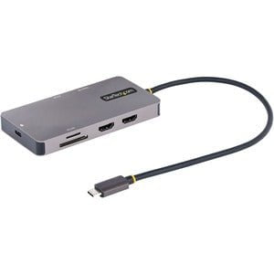 StarTech.com USB C Multiport Adapter, Dual HDMI, 4K 60Hz, 2x 5Gbps USB-A Hub, 100W Power Delivery, GbE, SD/MicroSD, USB C Mini Dock - 2 Displays Supported - 4K - 3840 x 2160 - 2 x USB Type-A Ports - 2 x USB Type-C Ports - USB Type-C - 1 x RJ-45 Ports - Ne IM5529178