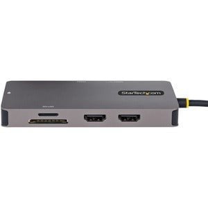 StarTech.com USB C Multiport Adapter, Dual HDMI, 4K 60Hz, 2x 5Gbps USB-A Hub, 100W Power Delivery, GbE, SD/MicroSD, USB C Mini Dock - 2 Displays Supported - 4K - 3840 x 2160 - 2 x USB Type-A Ports - 2 x USB Type-C Ports - USB Type-C - 1 x RJ-45 Ports - Ne IM5529178