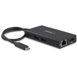 StarTech.com USB C Multiport Adapter for Laptops - Power Delivery - 4K HDMI - GbE - USB 3.0 - for Chromebook, Monitor, Workstation, MacBook - Black - Mac OS X 13.0 Ventura - TAA Compliant IM3390059