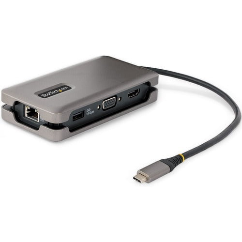 StarTech.com USB-C Multiport Adapter, HDMI/VGA, 4K 60Hz, 3-Port USB Hub, 100W PD Pass-Through, GbE, Mini Docking Station, 1ft/30cm Cable - USB-C multiport adapter with single monitor 4K 60Hz HDMI 2.0b HDR10 or 1080p VGA video via DP 1.4 Alt Mode - Travel IM5728264