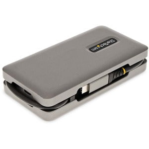 StarTech.com USB-C Multiport Adapter, HDMI/VGA, 4K 60Hz, 3-Port USB Hub, 100W PD Pass-Through, GbE, Mini Docking Station, 1ft/30cm Cable - USB-C multiport adapter with single monitor 4K 60Hz HDMI 2.0b HDR10 or 1080p VGA video via DP 1.4 Alt Mode - Travel IM5728264