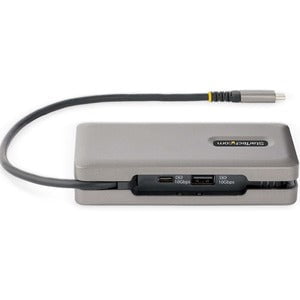 StarTech.com USB-C Multiport Adapter, HDMI/VGA, 4K 60Hz, 3-Port USB Hub, 100W PD Pass-Through, GbE, Mini Docking Station, 1ft/30cm Cable - USB-C multiport adapter with single monitor 4K 60Hz HDMI 2.0b HDR10 or 1080p VGA video via DP 1.4 Alt Mode - Travel IM5728264