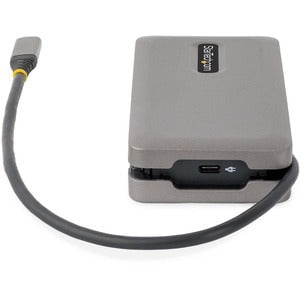StarTech.com USB-C Multiport Adapter, HDMI/VGA, 4K 60Hz, 3-Port USB Hub, 100W PD Pass-Through, GbE, Mini Docking Station, 1ft/30cm Cable - USB-C multiport adapter with single monitor 4K 60Hz HDMI 2.0b HDR10 or 1080p VGA video via DP 1.4 Alt Mode - Travel IM5728264