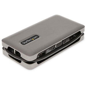 StarTech.com USB-C Multiport Adapter, HDMI/VGA, 4K 60Hz, 3-Port USB Hub, 100W PD Pass-Through, GbE, Mini Docking Station, 1ft/30cm Cable - USB-C multiport adapter with single monitor 4K 60Hz HDMI 2.0b HDR10 or 1080p VGA video via DP 1.4 Alt Mode - Travel IM5728264