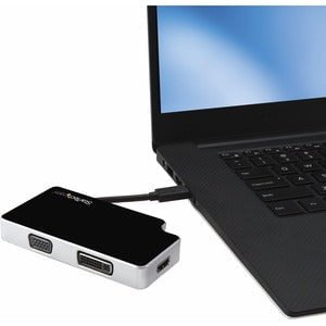 StarTech.com USB C Multiport Adapter - UHD 4K - USB C to VGA / DVI / HDMI - USB C Adapter - macOS 10.12.6 or later is required for your MacBook to support this product - Keep the adapter while traveling to connect to most displays - Works w/ USB-C laptops IM3502285