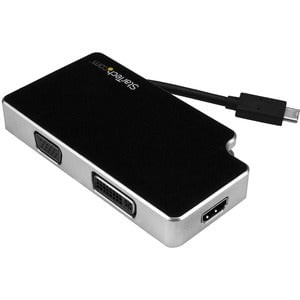 StarTech.com USB C Multiport Adapter - UHD 4K - USB C to VGA / DVI / HDMI - USB C Adapter - macOS 10.12.6 or later is required for your MacBook to support this product - Keep the adapter while traveling to connect to most displays - Works w/ USB-C laptops IM3502285
