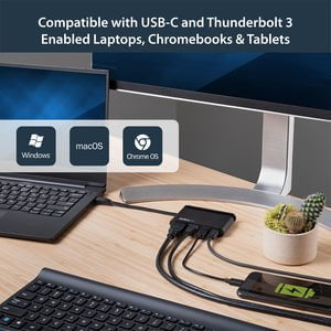 StarTech.com USB-C Multiport Adapter with HDMI - 1xA - 1xC - 100W PD 3.0 - for Notebook/Monitor - 100 W - USB Type C - 3 x USB Ports - 3 x USB 3.0 - USB Type-C - Network (RJ-45) - HDMI - Wired - ChromeOS IM4322855