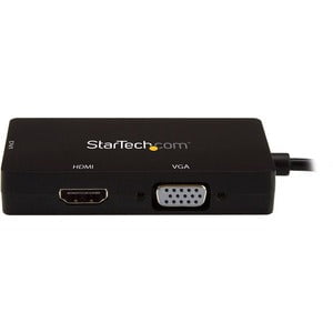 StarTech.com USB-C Multiport Video Adapter - 3-in-1 USB Type-C Video Adapter - USB-C to VGA, DVI, HDMI - 4K 30 Hz - CDPVGDVHDBP - 3-IN-1 USB C Adapter: USB C to VGA Adapter USB C to DVI Adapter or USB-C to HDMI Adapter - 4K USB-C multiport adapter - Porta IM3695898