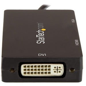 StarTech.com USB-C Multiport Video Adapter - 3-in-1 USB Type-C Video Adapter - USB-C to VGA, DVI, HDMI - 4K 30 Hz - CDPVGDVHDBP - 3-IN-1 USB C Adapter: USB C to VGA Adapter USB C to DVI Adapter or USB-C to HDMI Adapter - 4K USB-C multiport adapter - Porta IM3695898
