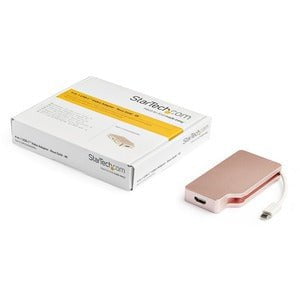 StarTech.com USB C Multiport Video Adapter 4K/1080p - USB Type C to HDMI, VGA, DVI or Mini DisplayPort Monitor Adapter - Rose Gold - 1 Pack - 1 x 24-pin Type C USB Male - 1 x 25-pin DVI-D Digital Video Female, 1 x 19-pin HDMI Digital Audio/Video Female, 1 IM4256415