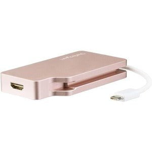 StarTech.com USB C Multiport Video Adapter 4K/1080p - USB Type C to HDMI, VGA, DVI or Mini DisplayPort Monitor Adapter - Rose Gold - 1 Pack - 1 x 24-pin Type C USB Male - 1 x 25-pin DVI-D Digital Video Female, 1 x 19-pin HDMI Digital Audio/Video Female, 1 IM4256415