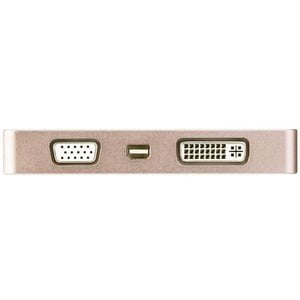 StarTech.com USB C Multiport Video Adapter 4K/1080p - USB Type C to HDMI, VGA, DVI or Mini DisplayPort Monitor Adapter - Rose Gold - 1 Pack - 1 x 24-pin Type C USB Male - 1 x 25-pin DVI-D Digital Video Female, 1 x 19-pin HDMI Digital Audio/Video Female, 1 IM4256415