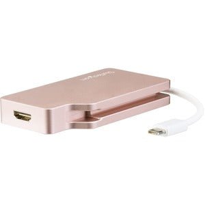 StarTech.com USB C Multiport Video Adapter 4K/1080p - USB Type C to HDMI, VGA, DVI or Mini DisplayPort Monitor Adapter - Rose Gold - 1 Pack - 1 x 24-pin Type C USB Male - 1 x 25-pin DVI-D Digital Video Female, 1 x 19-pin HDMI Digital Audio/Video Female, 1 IM4256415