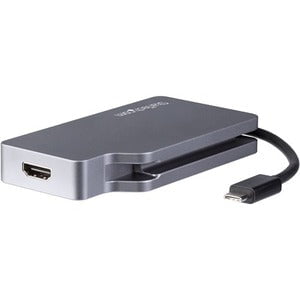 StarTech.com USB C Multiport Video Adapter 4K/1080p - USB Type C to HDMI, VGA, DVI or Mini DisplayPort Monitor Adapter - Space Gray - 1 Pack - 1 x 24-pin Type C USB Male - 1 x 25-pin DVI-D Digital Video Female, 1 x 19-pin HDMI Digital Audio/Video Female, IM4256416