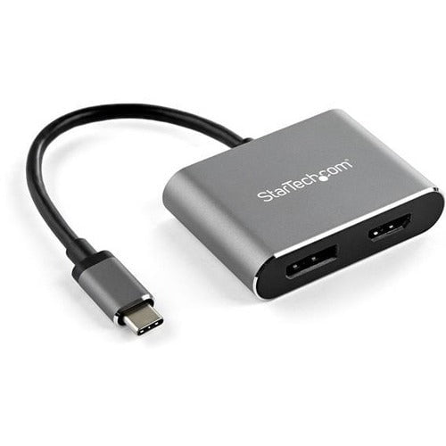 StarTech.com USB C Multiport Video Adapter - 4K 60Hz USB-C to HDMI 2.0 or DisplayPort 1.2 Monitor Adapter - HBR2 HDR - USB Type-C 2-in-1 - 1 Pack - 1 x Type C USB Male - 1 x HDMI HDMI 2.0 Digital Audio/Video Female, 1 x DisplayPort DisplayPort 1.2 Digital IM4935638