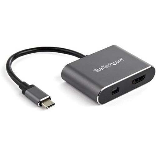 StarTech.com USB C Multiport Video Adapter - 4K 60Hz USB-C to HDMI 2.0 or Mini DisplayPort 1.2 Monitor Display Adapter - HBR2 HDR - 1 x 24-pin Type C USB Male - 1 x HDMI HDMI 2.0 Digital Audio/Video Female, 1 x Mini DisplayPort Mini DisplayPort 1.2 Digita IM4935640