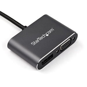 StarTech.com USB C Multiport Video Adapter - USB-C to 4K 60Hz DisplayPort 1.2 HBR2 HDR or 1080p VGA Monitor Adapter - USB Type-C 2-in-1 - 1 Pack - 1 x 24-pin Type C USB Male - 1 x DisplayPort DisplayPort 1.2 Digital Video Female, 1 x 15-pin HD-15 VGA Fema IM4935639