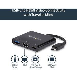 StarTech.com USB-C to 4K HDMI Multifunction Adapter with Power Delivery and USB-A Port - USB 3.1 - HDMI IM3403711