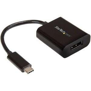 StarTech.com USB C to DisplayPort Adapter 4K 60Hz - USB Type-C to DP 1.4 Monitor Video Converter (DP Alt Mode) - Thunderbolt 3 Compatible - 1 Pack - 1 x 24-pin USB Type C - Male - 1 x 20-pin DisplayPort 1.4 Digital Audio/Video - Female - Black IM3587613