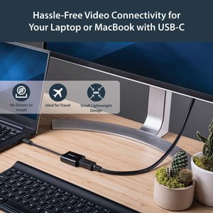 StarTech.com USB C to DisplayPort Adapter 4K 60Hz - USB Type-C to DP 1.4 Monitor Video Converter (DP Alt Mode) - Thunderbolt 3 Compatible - 1 Pack - 1 x 24-pin USB Type C - Male - 1 x 20-pin DisplayPort 1.4 Digital Audio/Video - Female - Black IM3587613