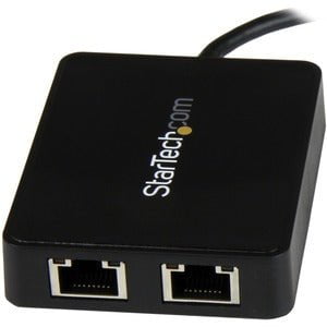 StarTech.com USB-C to Dual Gigabit Ethernet Adapter with USB (Type-A) Port - USB Type C ASIX - AX88179 - 2 Port(s) - 2 - Twisted Pair - 10/100/1000Base-T - Desktop IM3389657