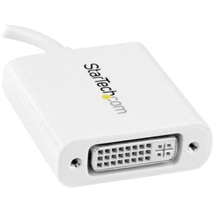 StarTech.com USB C to DVI Adapter - White - Thunderbolt 3 Compatible - 1920x1200 - USB-C to DVI Adapter for USB-C devices such as your 2018 iPad Pro - DVI-I Converter - 1 Pack - 1 x 24-pin USB Type C - Male - 1 x 29-pin DVI-I Digital Video - Female - Whit IM3157457