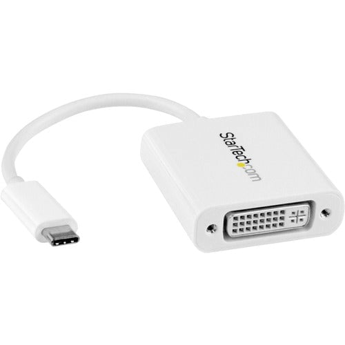 StarTech.com USB C to DVI Adapter - White - Thunderbolt 3 Compatible - 1920x1200 - USB-C to DVI Adapter for USB-C devices such as your 2018 iPad Pro - DVI-I Converter - 1 Pack - 1 x 24-pin USB Type C - Male - 1 x 29-pin DVI-I Digital Video - Female - Whit IM3157457