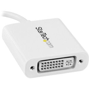 StarTech.com USB C to DVI Adapter - White - Thunderbolt 3 Compatible - 1920x1200 - USB-C to DVI Adapter for USB-C devices such as your 2018 iPad Pro - DVI-I Converter - 1 Pack - 1 x 24-pin USB Type C - Male - 1 x 29-pin DVI-I Digital Video - Female - Whit IM3157457