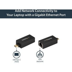 StarTech.com USB-C to Gigabit Ethernet Adapter - USB 3.0 - USB 3.0 Type C ASIX - AX88179 - 1 Port(s) - 1 - Twisted Pair - 10/100/1000Base-T - Desktop IM4150589