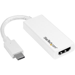 StarTech.com USB C to HDMI Adapter - 4K 30Hz - USB 3.1 Type-C to HDMI Adapter - USB-C to HDMI Dongle - Monitor Adapter - White (CDP2HDW) - HDMI/USB A/V Cable for Audio/Video Device, Chromebook, MacBook, TV, Projector, iPad Pro - First End: 1 x 24-pin USB IM3113139