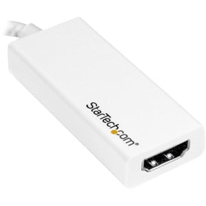 StarTech.com USB C to HDMI Adapter - 4K 30Hz - USB 3.1 Type-C to HDMI Adapter - USB-C to HDMI Dongle - Monitor Adapter - White (CDP2HDW) - HDMI/USB A/V Cable for Audio/Video Device, Chromebook, MacBook, TV, Projector, iPad Pro - First End: 1 x 24-pin USB IM3113139