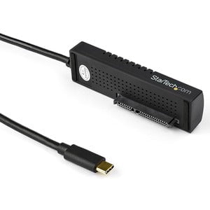 StarTech.com USB C to SATA Adapter Cable for 2.5"/3.5" SSD/HDD Drives - USB 3.1 (10Gbps) Hard Drive Adapter Cable - SATA USB adapter - 1 Pack - 1 x 22-pin SATA 3.0/Power - 1 x 24-pin USB 3.1 Type C - Male - Black IM3702039