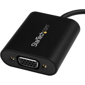 StarTech.com USB-C to VGA Adapter - 1920x1200 - USB C Adapter - USB Type C to VGA Monitor / Projector Adapter - 1 Pack - 1 x 24-pin Type C USB Male - 1 x 15-pin HD-15 VGA Female - 1920 x 1200 Supported - Black - TAA Compliant IM3587835