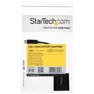 StarTech.com USB-C to VGA Adapter - Thunderbolt 3 Compatible - USB C Adapter - USB Type C to VGA Dongle Converter - Connect your MacBook, Chromebook or laptop with USB-C to a VGA monitor/projector - Hassle-free setup with reversible USB Type C connector - IM3002943
